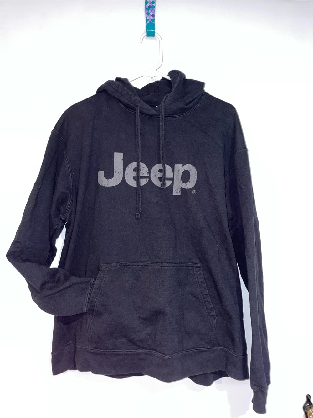Jeep Black Crewneck Hoodie with Front Logo Women’s Size XL